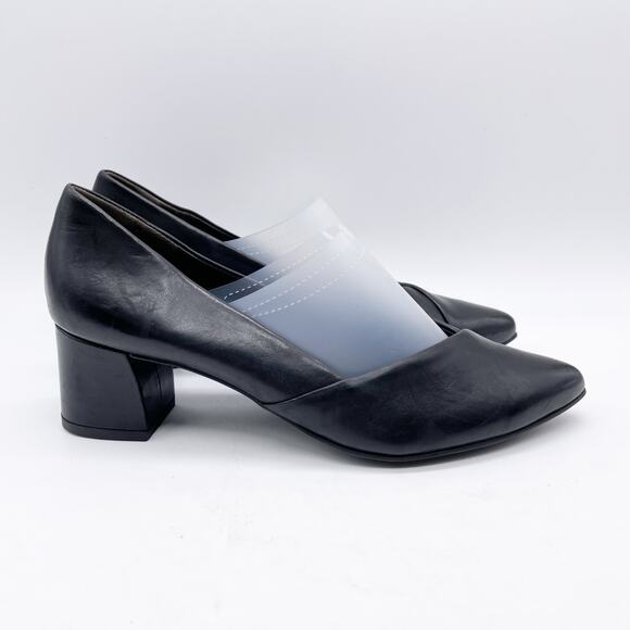 Paul Green Women's Black Leather Block Heel Dress Shoes Size UK 5, US 7.5 - Picture 3 of 13